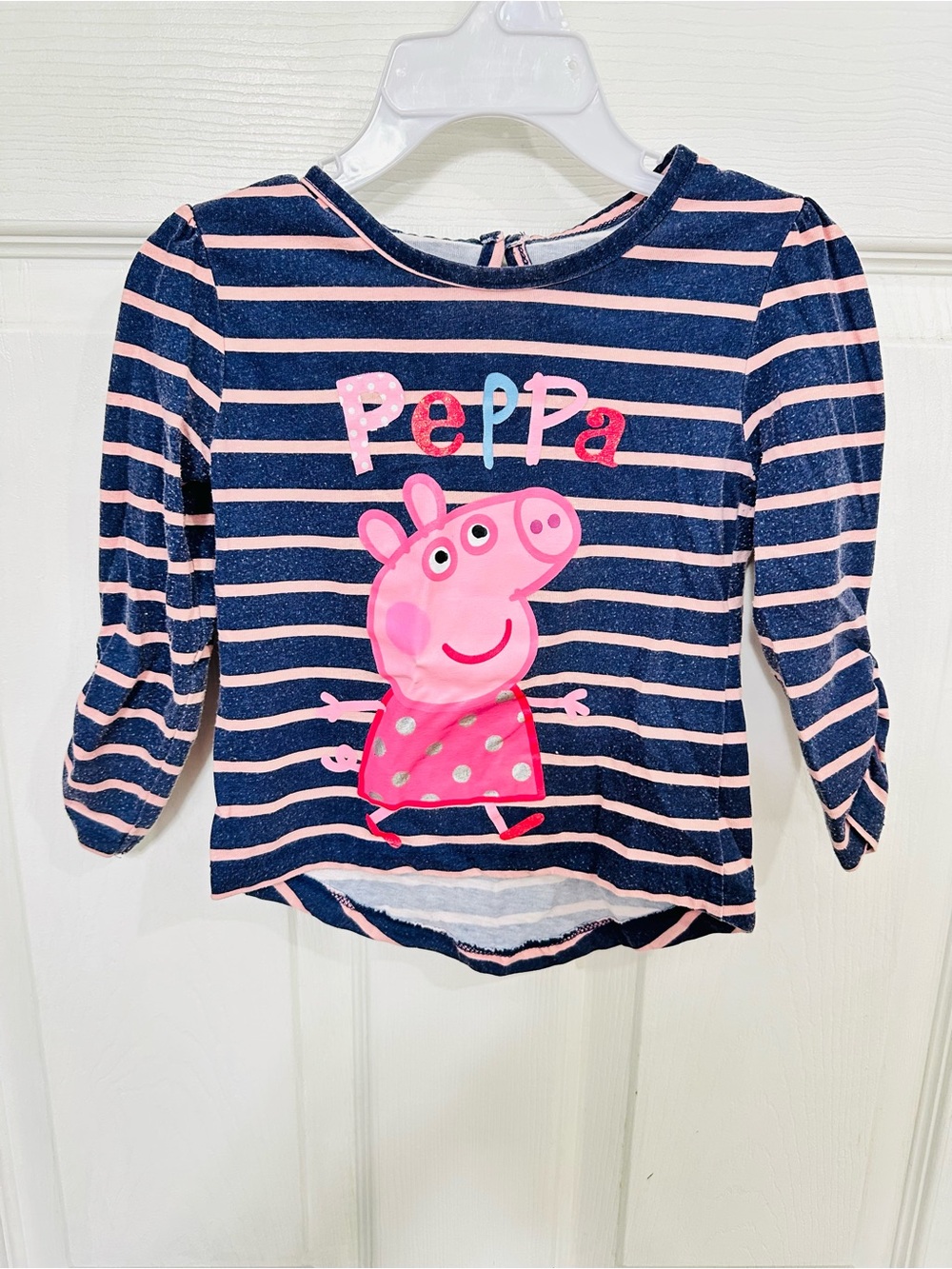 Peppa Pig Navy & Pink Striped Long-Sleeve Top